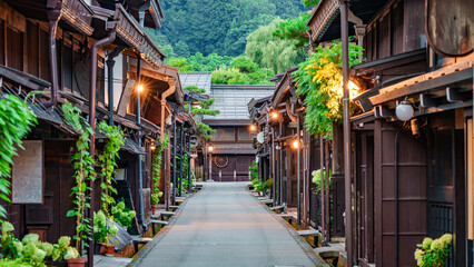 Takayama, Japan at the Historic Sannomachi Street