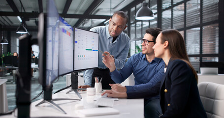 Modern Office Setting Features Diverse Team