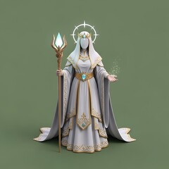 Mysterious sorceress conjures magic in Highly Detailed Fantasy Illustration