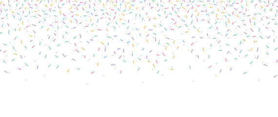Colorful sprinkles banner background, colorful falling decorative sprinkles background