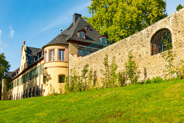 Historic Schloss Höchst castle in Frankfurt am Main, german medieval architecture landmark, cultural heritage, Germany tourism, travel destination, fortress architecture, travel Europe