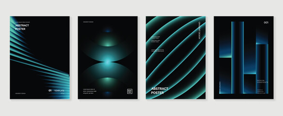 dark neon poster background vector background with black teal blue colors. Modern design for poster, cover, and branding.