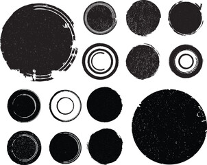 Grunge post Stamps Collection, Circles. Banners, Insignias , Logos, Icons, Labels and Badges Set . vector distress textures.blank shapes. 