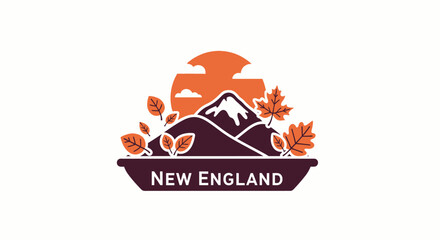 New England logo with mountains.