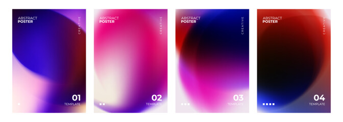 Abstract posters. Set of blurred backgrounds. Vibrant color gradients. Defocused color templates for creative graphic design. Vector illustration.