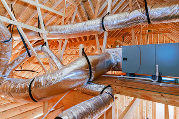 Ductwork ventilation system installed in new construction building
