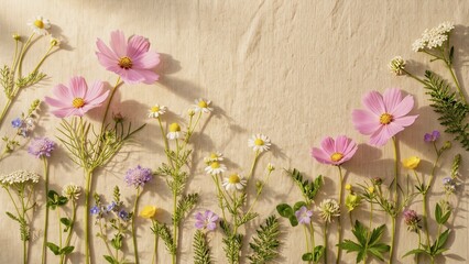 spring flowers on wall