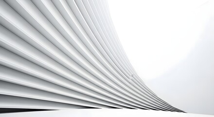 Striking architectural composition with flowing white lines and soft curves
