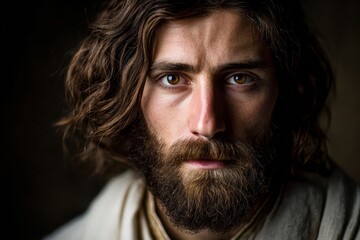 Jesus Christ in deep reflection and wisdom