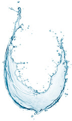 Blue water splash