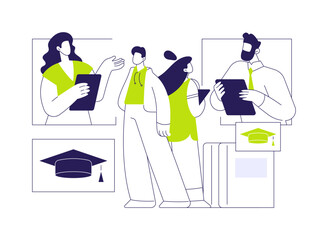 College fairs isolated cartoon vector illustrations.