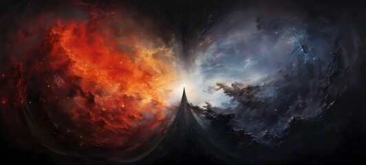 Astral vision angel vs demon meets cosmo,generative AI