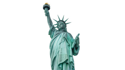 Green Statue of Liberty Holding Torch with Crown and Robe