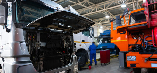 Commercial trucks repair service workshop