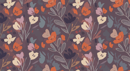 Artistic botanical design with evenly spaced flowers and elegant simplicity