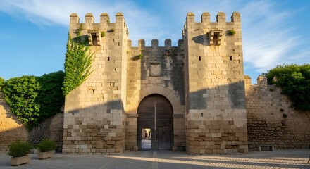 Ancient Fortress Entrance - Majestic Stone Architecture and History.