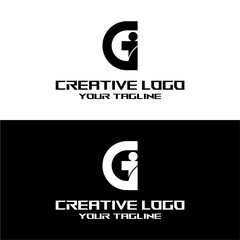 creative letter logo gi design vector