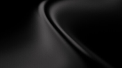 abstract black gradient background with curves or folds that divide the composition dynamically and have a grain texture