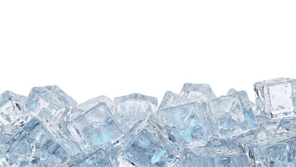 Clear ice cubes PNG on transparent background for cooling drinks