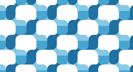 Seamless speech bubble pattern in shades of blue and white, communication concept