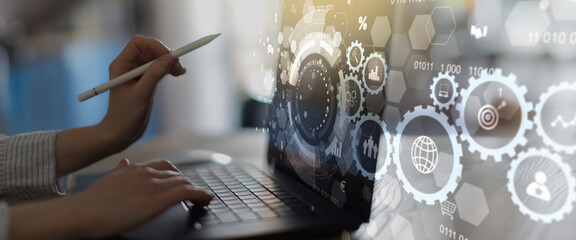 Digital Business Automation and Data Management Technology Concept.