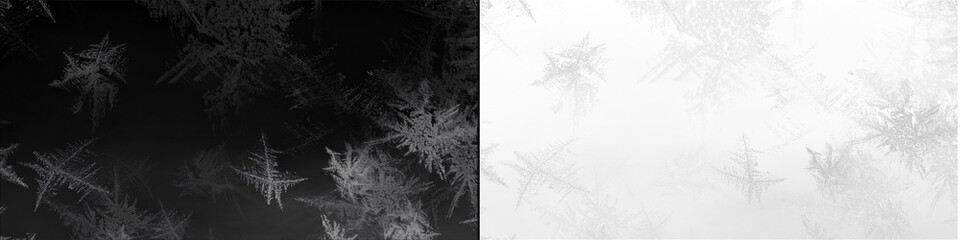 Detailed ice frost crystal texture isolated on transparent background for winter season graphic design element.