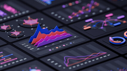 Financial data document graph chart report statistic marketing research development planning management strategy analysis accounting. Financial business technology concept. 3d rendering.