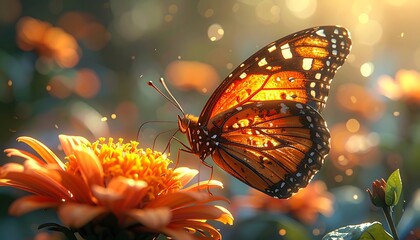 Monarch on flower