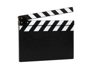 Black movie clapperboard with white stripes on top Cutout PNG