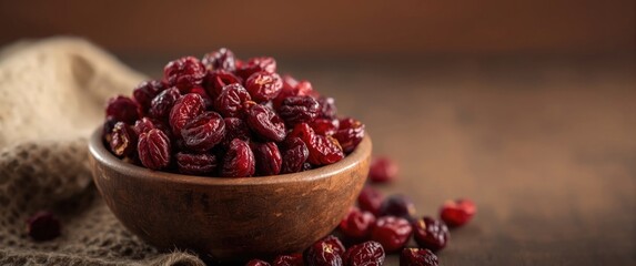 Nutrient dense dried cranberries in aromatic snack bowl