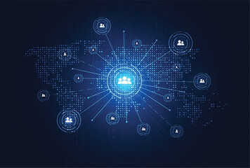 Global network connection. World map point and line composition concept of global business. Vector Illustration