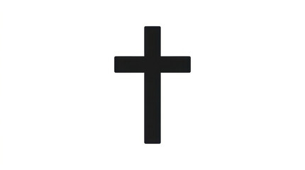 Cross christian religion symbol faith black silhouette isolated cross shape Christian cross symbol black silhouette, isolated white background, simple religious icon for worship, spirituality