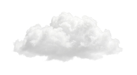 Fluffy white cumulus cloud isolated on a transparent background for design