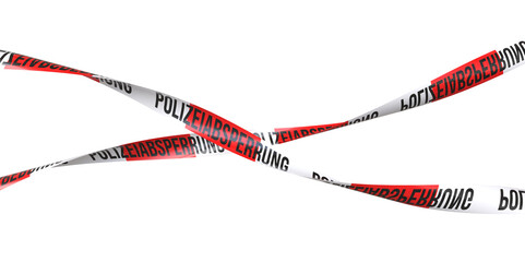 Polizeiabsperrung tape 3d isolated crime scene barrier