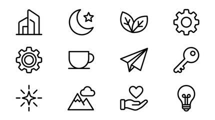 Minimalist Universal Line Icon Set for Business and Lifestyle