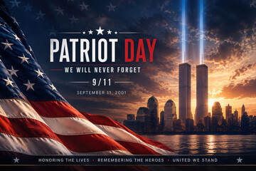 September 11 Remembrance Tribute Graphic – Patriot Day and 25th Anniversary of 9/11