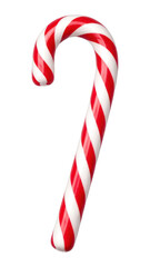 PNG Classic red and white candy cane on white background.