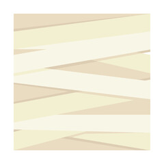 Flat vector illustration of beige mummy bandages wrapped in a square shape for Halloween decor