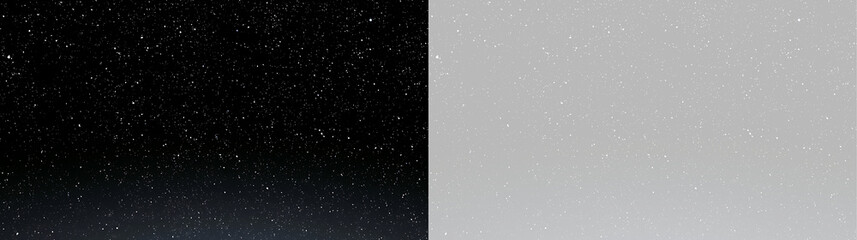Wide star field covers entire frame with scattered white and pale blue specks on black. Sparse lower haze creates gentle depth, making image suitable for night sky and cosmos designs.