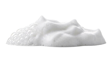 White foam texture from soap or shower gel on transparent background.