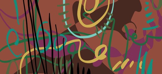 Abstract image for printing. Picture for modern interiors. The picture is painted by hand on a tablet.