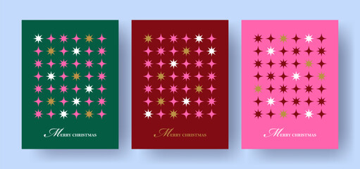 Elegant Christmas collection with geometric star patterns, festive typography and modern holiday layouts. Templates for Xmas cards, gift wrap, packaging, branding, posters and social media.